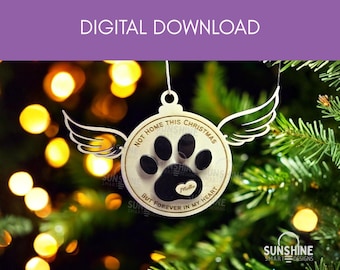 ARCHIVO DIGITAL - Descarga SVG - Adorno para la pérdida de una mascota - Recuerdo para perro - Regalo conmemorativo para perro - Por siempre en mi corazón