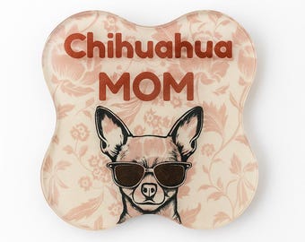 Placa acrílica personalizada para mamá perruna: decoración floral para escritorio, regalo personalizado para tu mascota