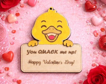 Llavero de San Valentín con forma de pato divertido: "Me haces reír"
