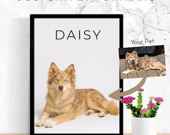 Retrato de mascota personalizado: arte canino divertido, regalo único para amantes de las mascotas