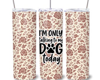 Diseño de vaso vintage floral para mamá perruna: Huella bohemia PNG (descarga digital)