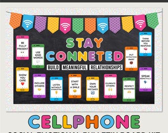 Stay Connected, Build Strong Relationship Bulletin Board, SEL Bulletin Board for Classroom - Editable Instant Download