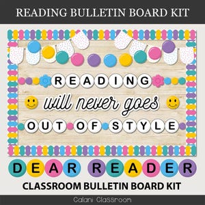 Reading Bulletin Board Kit, Reading Classroom Bulletin Board, Reading Era Bulletin Board, Friendship Bracelet Board, Library Wall Decoration