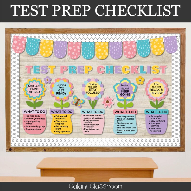 Test Prep Bulletin Board | Study Tips for Students | Testing Strategy ...