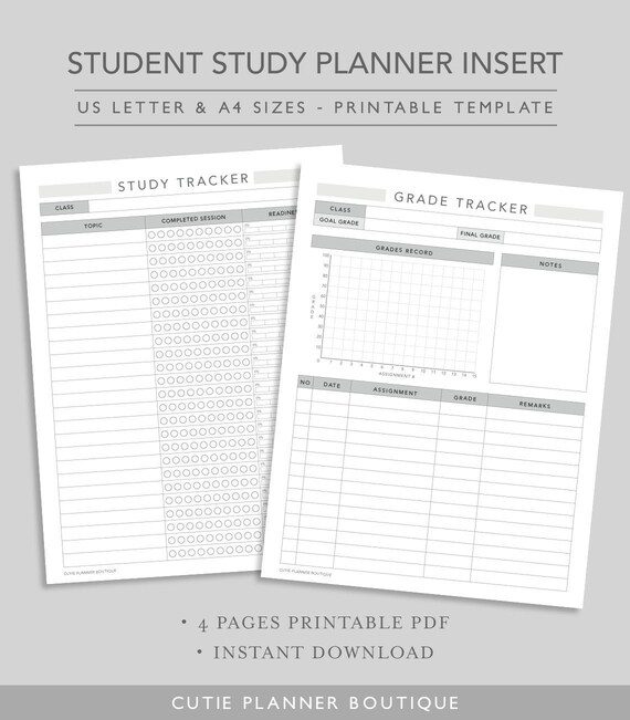 Student Study Planner Printable Student Exam Tracker | Etsy