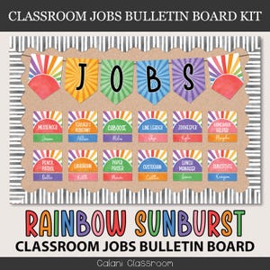 Rainbow Classroom Jobs Display, Classroom Job Chart, Rainbow Job Cards, Editable Job Chart, Rainbow Classroom Decor, Job Chart Template