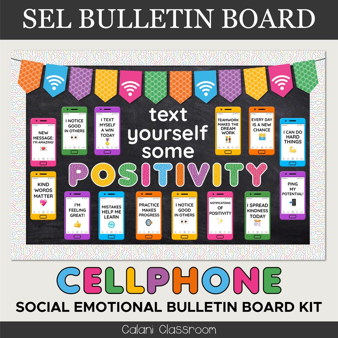 Text Yourself Some Positivity Bulletin Board, SEL Bulletin Board for ...