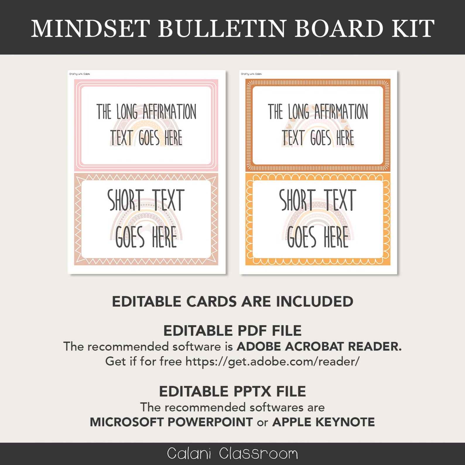 The Power of yet Bulletin Board Kit, Boho Rainbow Classroom Display ...