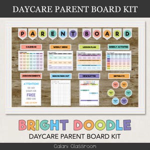 Daycare Parent Board, Childcare Bulletin Board Template, Parent Info Board, Childcare Info Center, Daycare Organization, Daycare Management