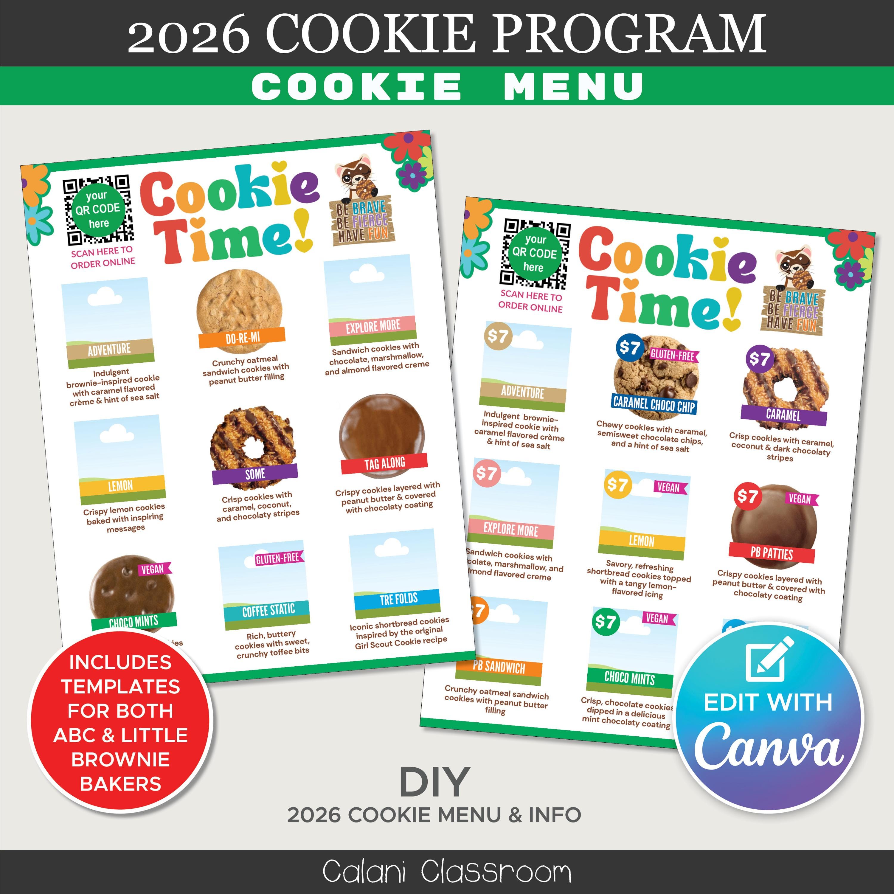 2026 Cookie Menu Price List, DIY Editable Cookie Marketing Kit for ...