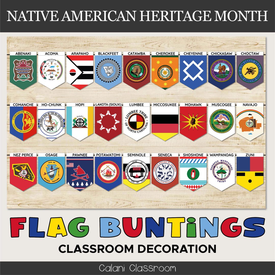 Native American Heritage Month Flags Bunting for Classroom Decoration ...
