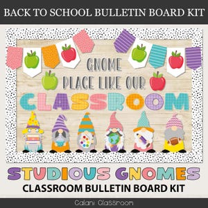 Gnomes Bulletin Board Kit, Gnome Classroom Door Decor, Gnome Classroom Display, Classroom Display, Bulletin Board Kit, New School Year Decor