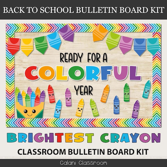Crayon Bulletin Board Kit, Crayon Classroom Door Decor, Classroom Display, Classroom Display, Bulletin Board Kit, New School Year Decor