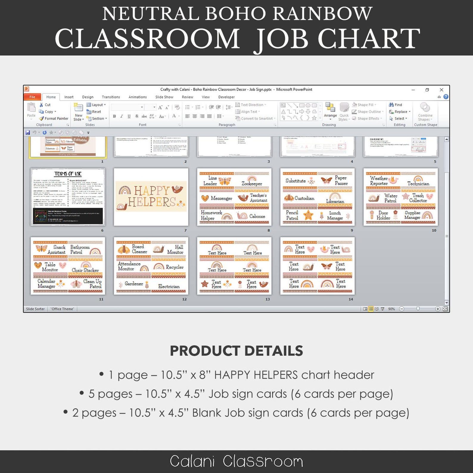 Classroom Jobs Chart, Boho Rainbow Classroom Theme, Editable Classroom ...