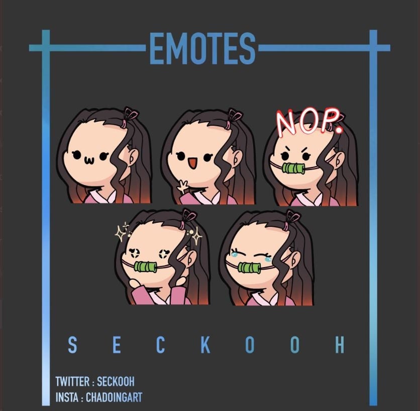 P2u Nezuko From Demon Slayer Emote For Twitch And Discord Etsy New