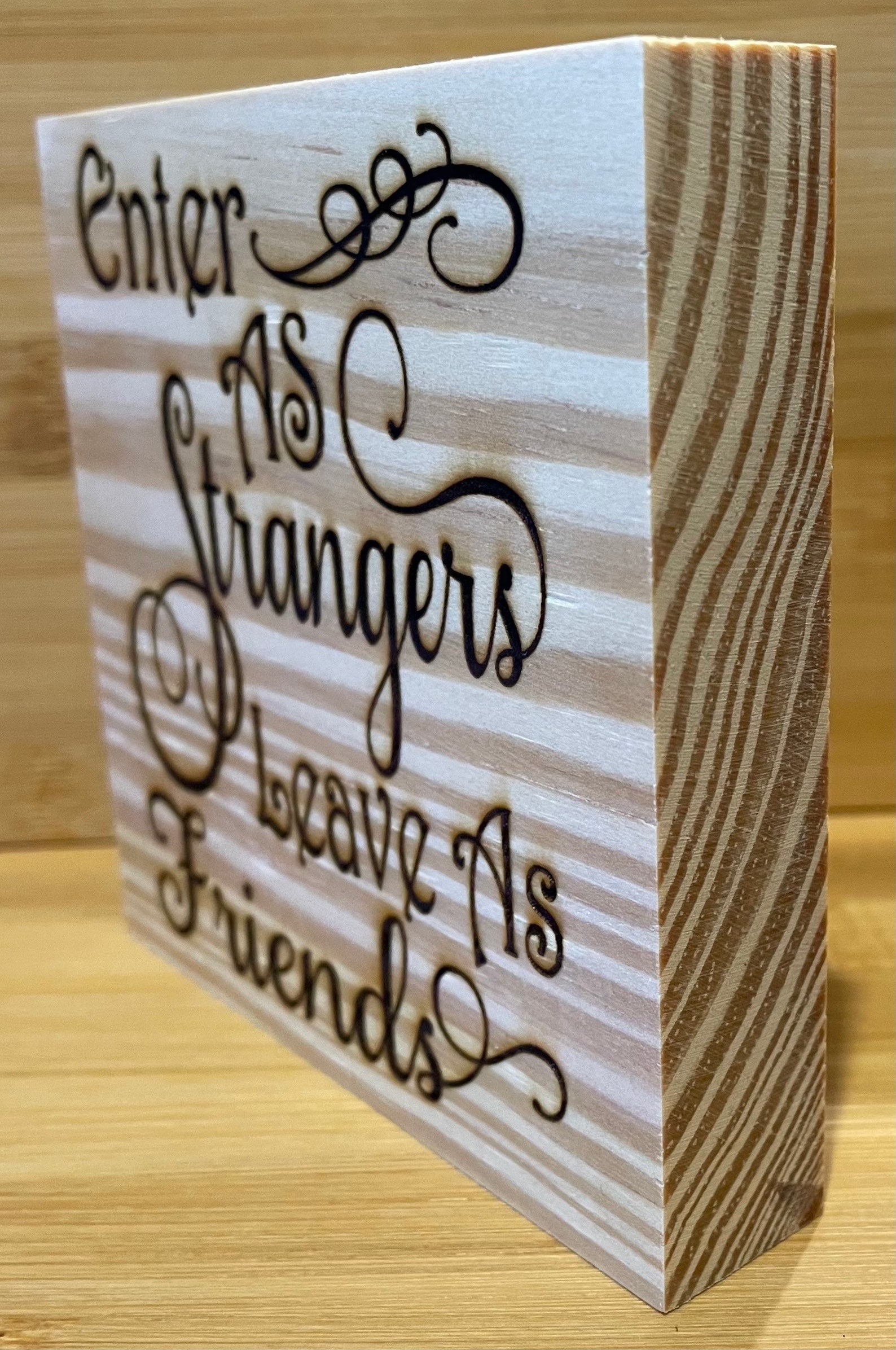10cm Square Solid Pine Block with Laser Engraved Design Etsy