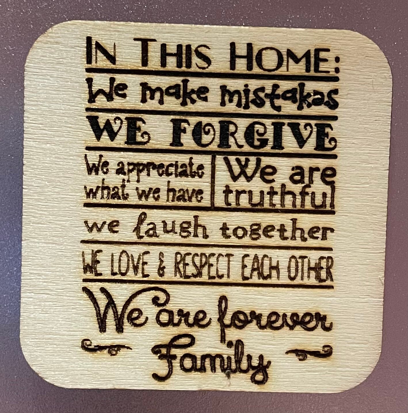 Laser Engraved Wood Fridge 2 x 2 with Quote/Image Etsy