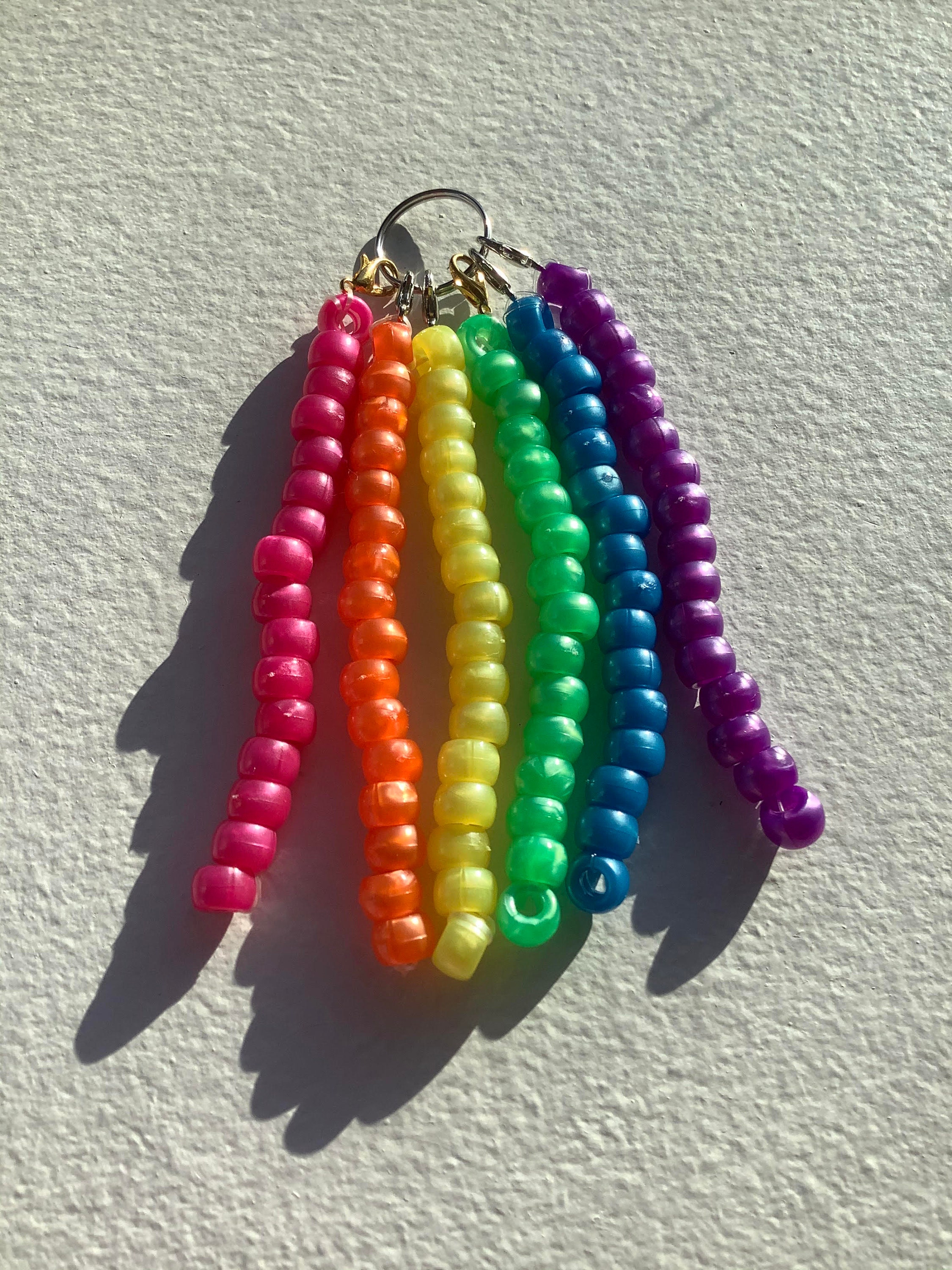 UV Beadable Keychain Bar Beadable Blanks, Iridescent Beadable