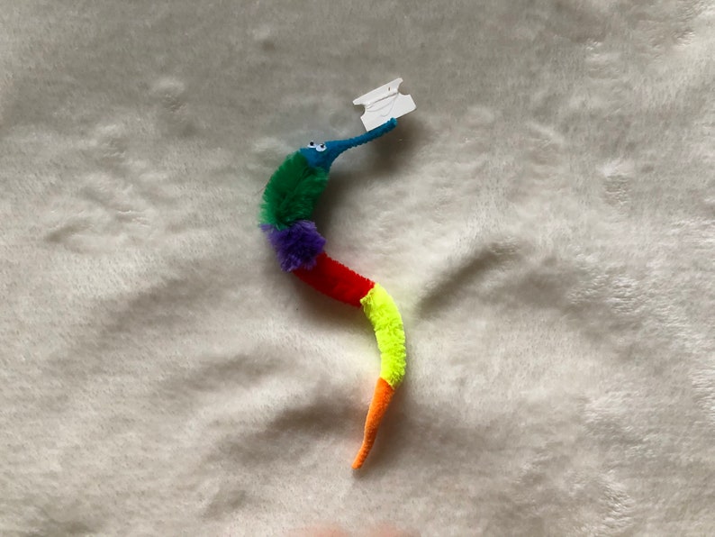Rainbow worm on a string | Etsy