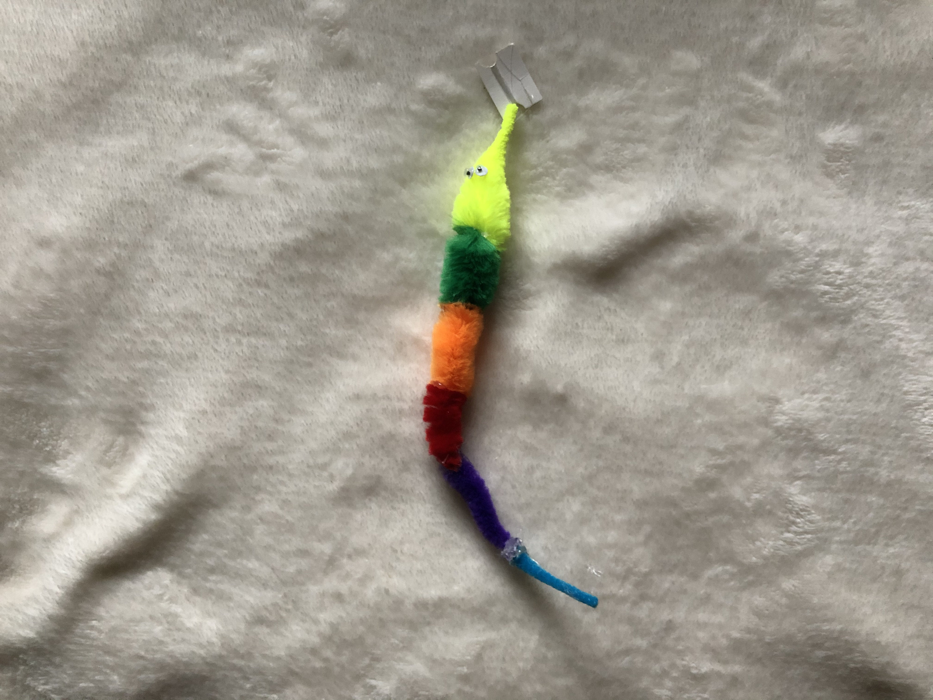 Rainbow worm on a string | Etsy