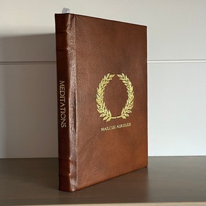 MEDITATIONS - by Marcus Aurelius - Handmade Leatherbound - Premium Leather Bound Book