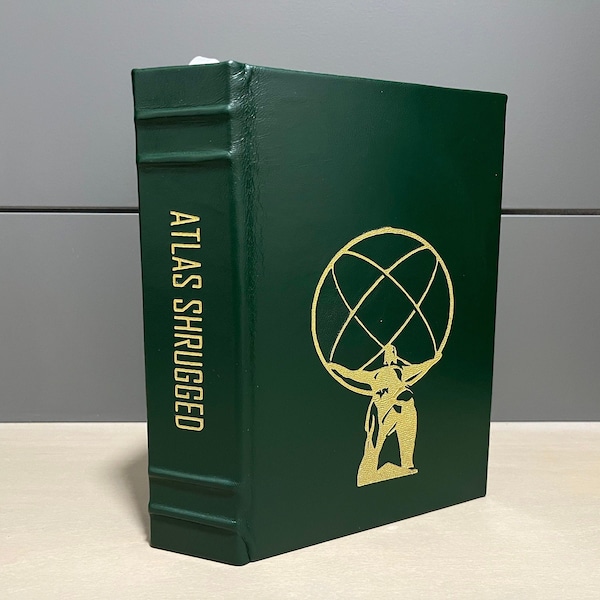 Atlas Shrugged - por Ayn Rand - Encuadernado en cuero hecho a mano - Libro encuadernado en cuero premium
