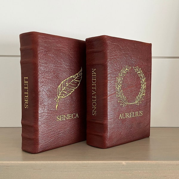PHILOSOPHY SET - Meditations & Letters from a Stoic - Premium Leather Bound Book
