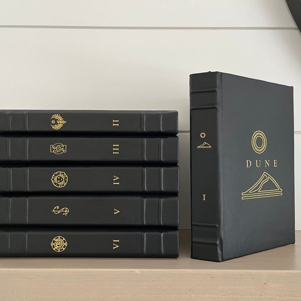 DUNE 6 Boek All Black Edition - Handgemaakt in leer gebonden - Premium leergebonden boek