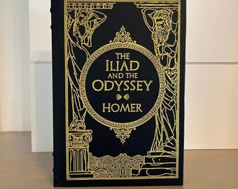 The ILIAD & The Odyssey - by Homer - Handmade Leatherbound - Premium Leather Bound Book