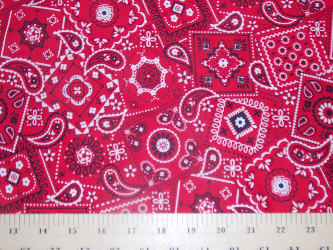 Red Bandana Cotton Fabric Red Cotton Fabric Western Cotton Material by