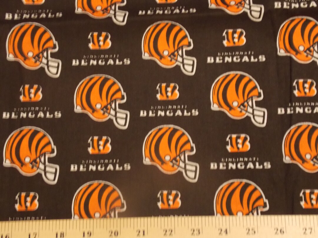 Cincinnati Bengals Cotton Fabric Bengals Licensed Fabric by FQ 1/3 or 1