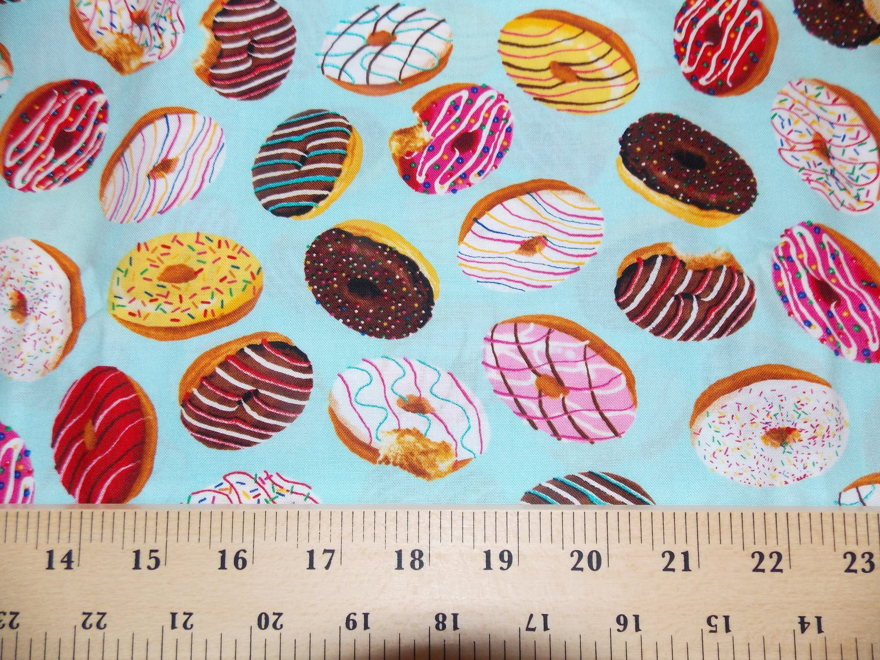 Doughnut Cotton Fabric Donut Cotton Fabric Donuts With Etsy