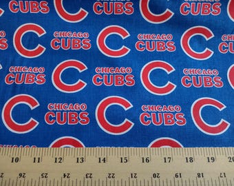 MLB Chicago Cubs Cotton Fabric - Cubs Fabric - Chicago Cubs Cotton fabric - by the FQ or 1/2 yard -  Licensed  Baseball fabric