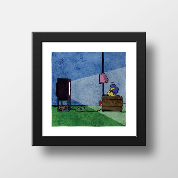 Die Gibsons Thrillhouse Aquarell Druck, Die Panthers, Milhouse Bonestorm Poster Aquarell Illustration Druck Wand Kunst | 21x21cm