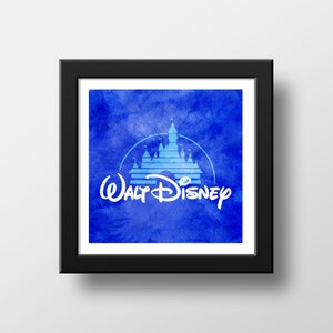 Walt Disney Retro VHS intro logo, Disney castle illustration print poster art, 90s kids things, old Disney video logo, Cinderella castle, A4