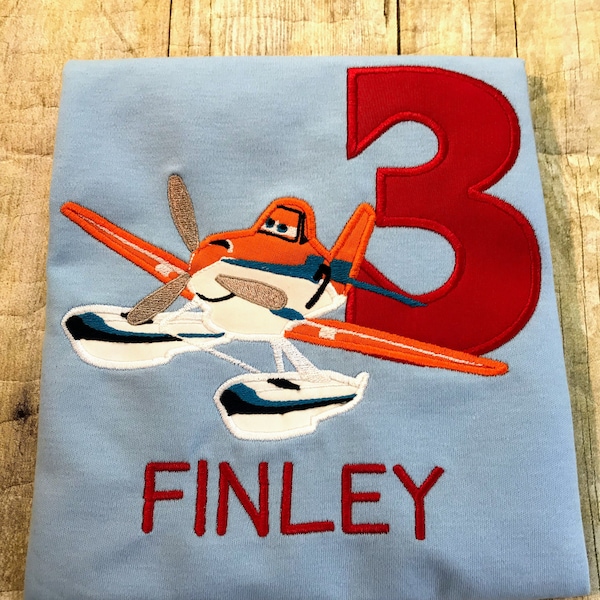 Dusty Planes Personalized Birthday Shirt