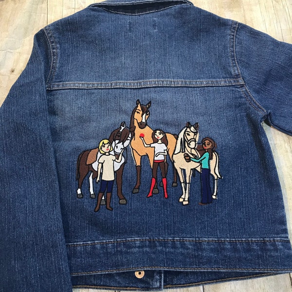 Spirit Riding Free Friends Embroidered Denim Jacket