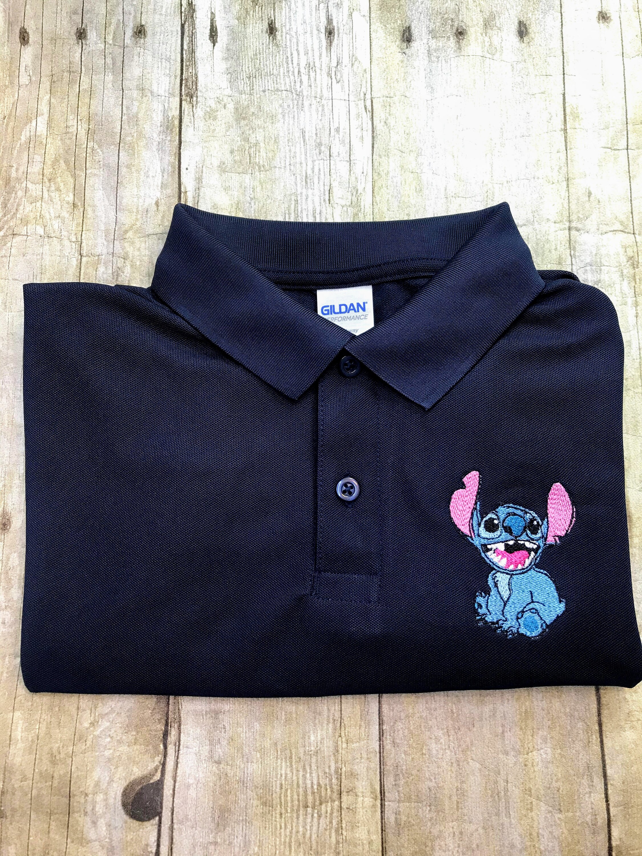 Stitch Sketch Art Embroidered Polo Shirt