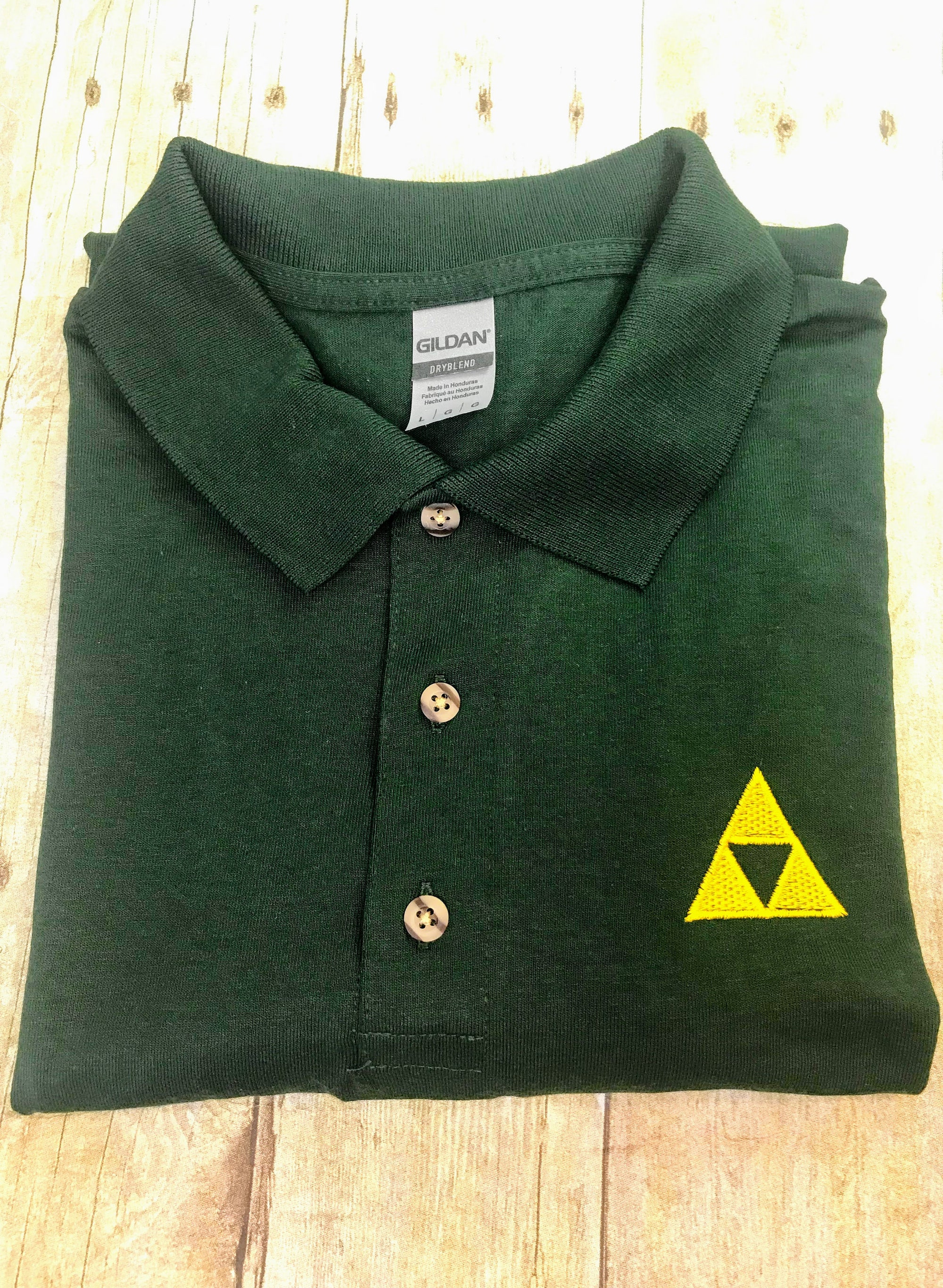 Discover Legends of Zelda Triforce Logo Embroidered Polo Shirt