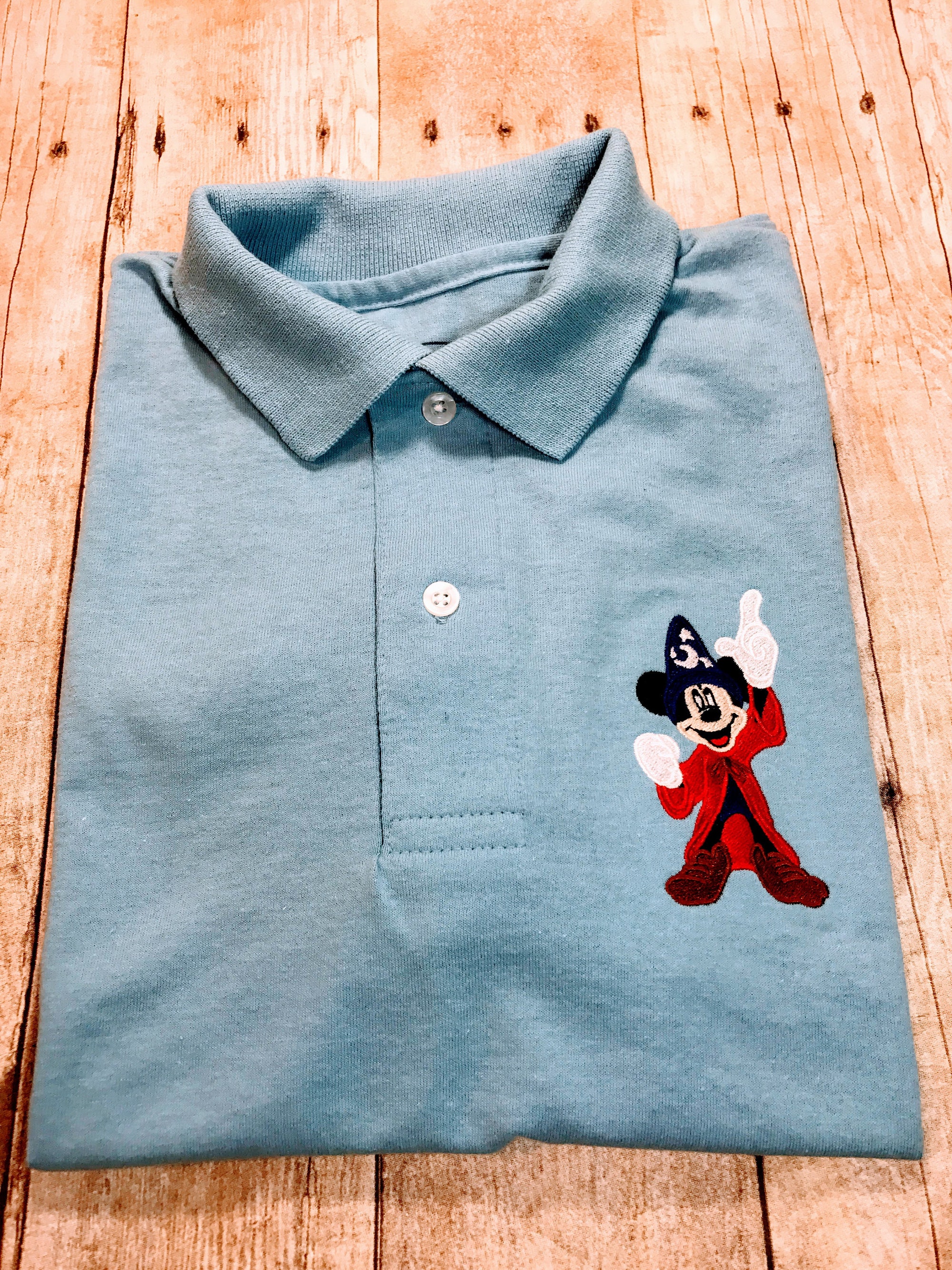 Discover Sorcerer Mickey Personalized Embroidered Polo Shirt