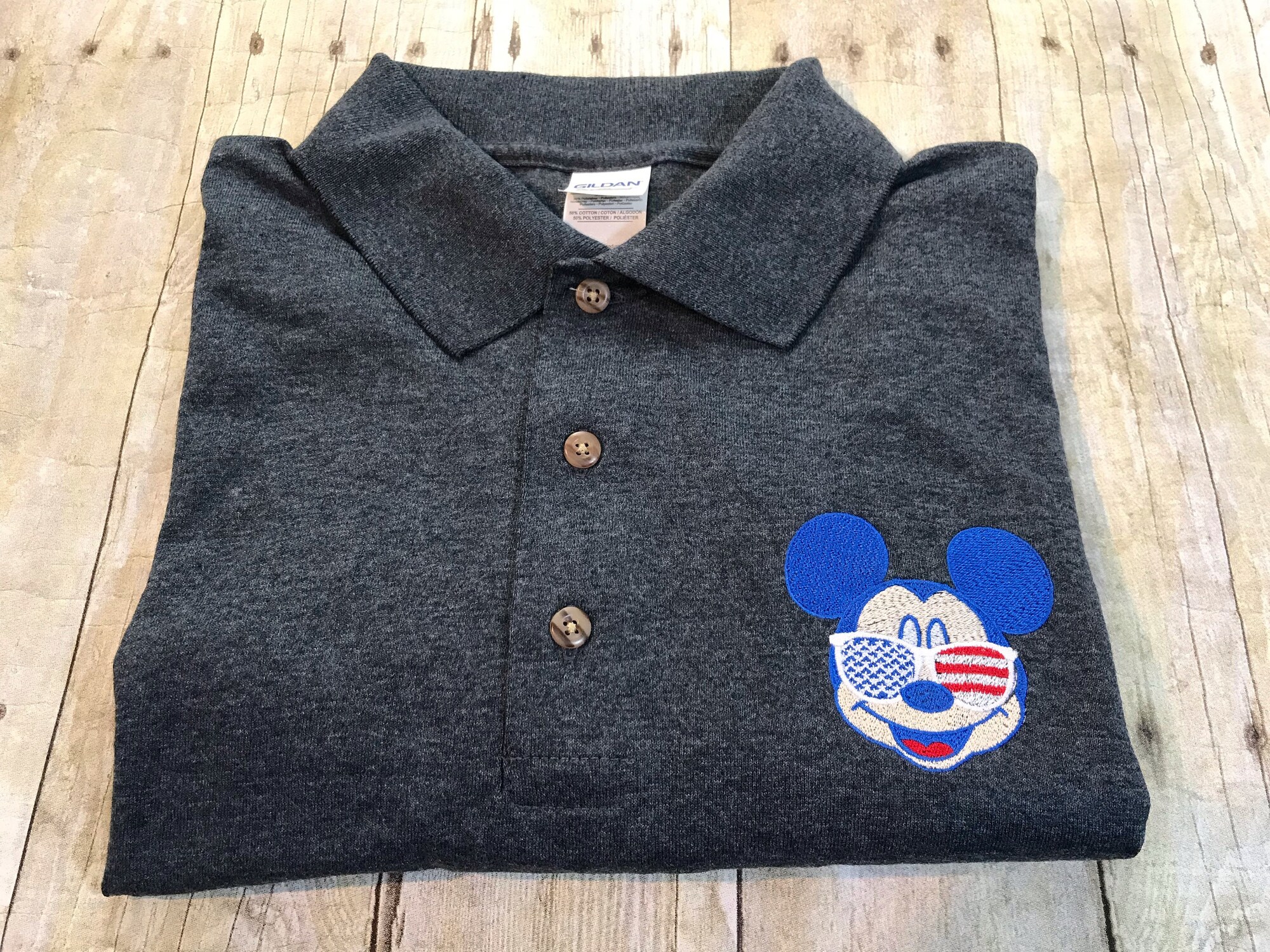 Discover Patriotic Mickey Mouse Personalized Embroidered Polo Shirt