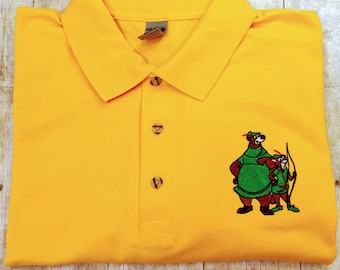 Robin Hood Sketch Art Embroidered Polo Shirt