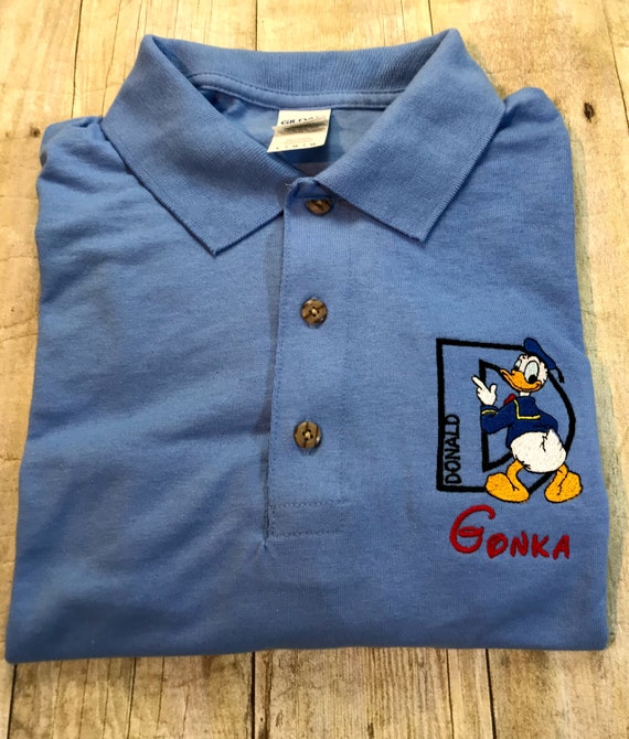 Donald D Duck Embroidered Polo Shirt Etsy Canada