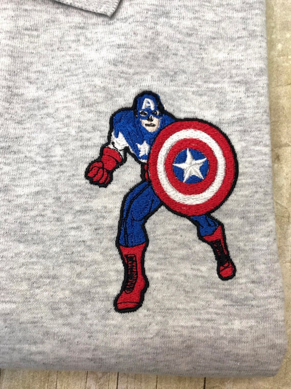 Captain America Embroidered Polo Shirt 