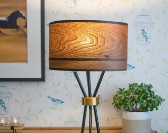 American Walnut Lampshade for Floor Lamp or Table Lamp, Brown Wooden Veneer Light Shade, Extra Large 30cm, 36cm or 40cm Lampshade