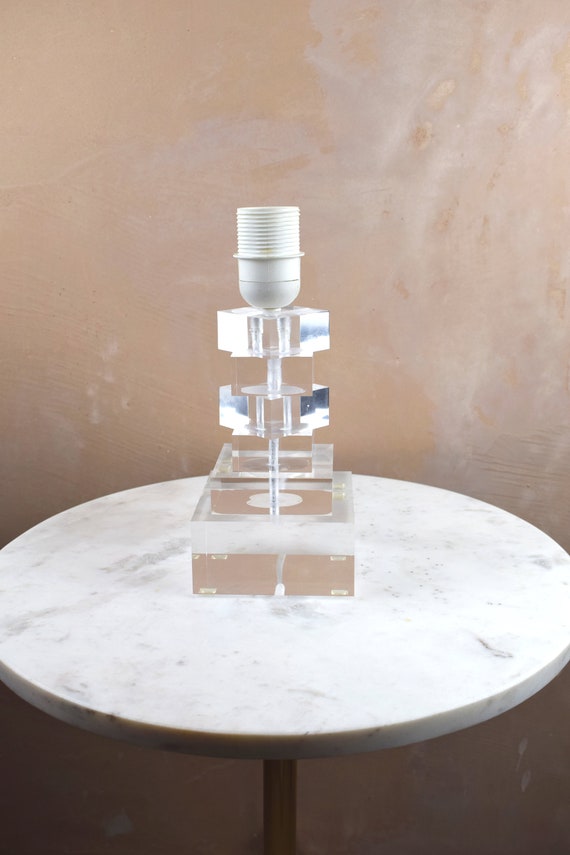 Clear Acrylic Lamp Base Modern Table Lamp Glass Lamp Lucite