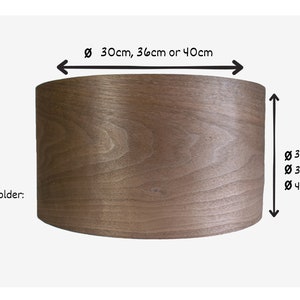 Abat-jour en noyer américain pour lampadaire ou lampe de table, abat-jour en placage de bois marron, très grand abat-jour de 30 cm, 36 cm ou 40 cm image 6