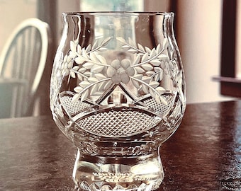 Personalized Whiskey Glass, Vintage Home Decor, Monogram Bourbon Glass for Home Bar, Father of Bride Gift for Bridal Party, Housewarming