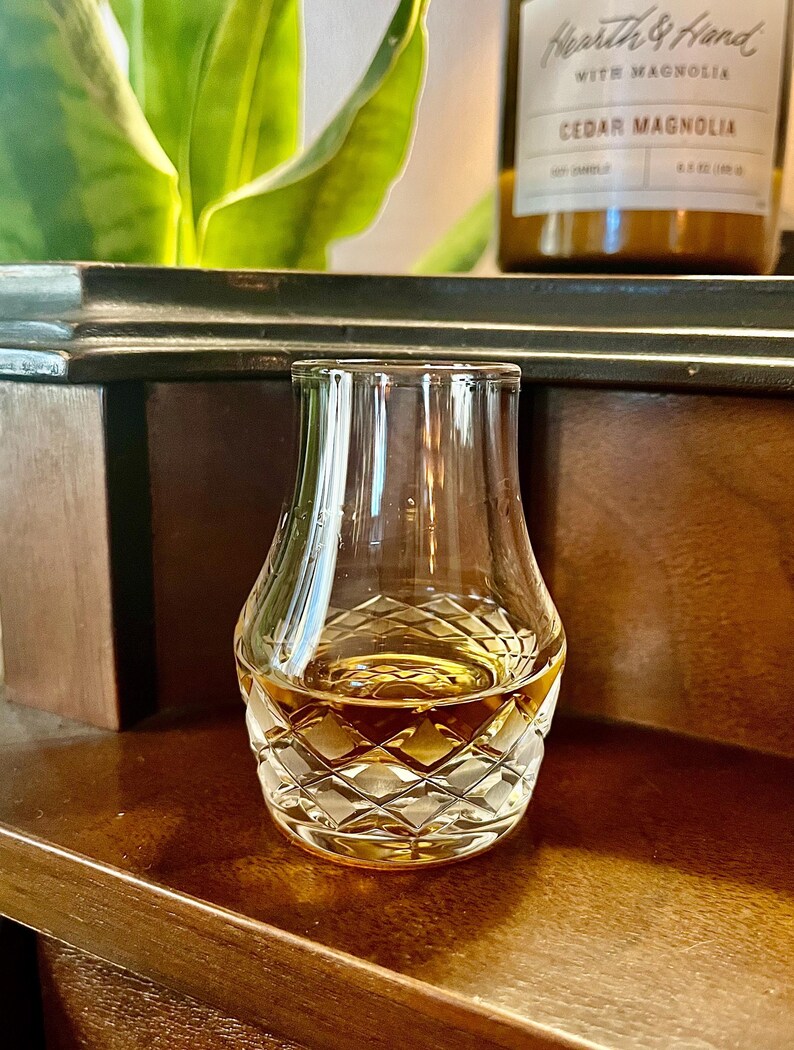 Stone Wheel Engraved Glasses Whiskey Tasting Set Premium Glencairn Collection Whisdom Drops Design Scotch Bourbon Irish Sampling Experience Unique Gift Whisky Enthusiast Perfect Present Special Occasion Handcrafted Artisan Quality Three