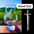 Engraved Glencairn Glass Bourbon Tasting Whiskey Tumbler Feather Etched Scotch Snifter Personalized Gift Nosing Cup Handmade Crystal Barware